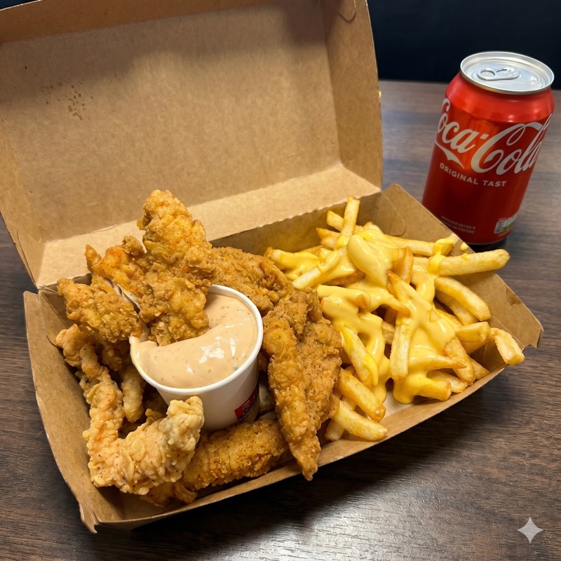 Box Pollo Fritto con salsa, patatine e bibita